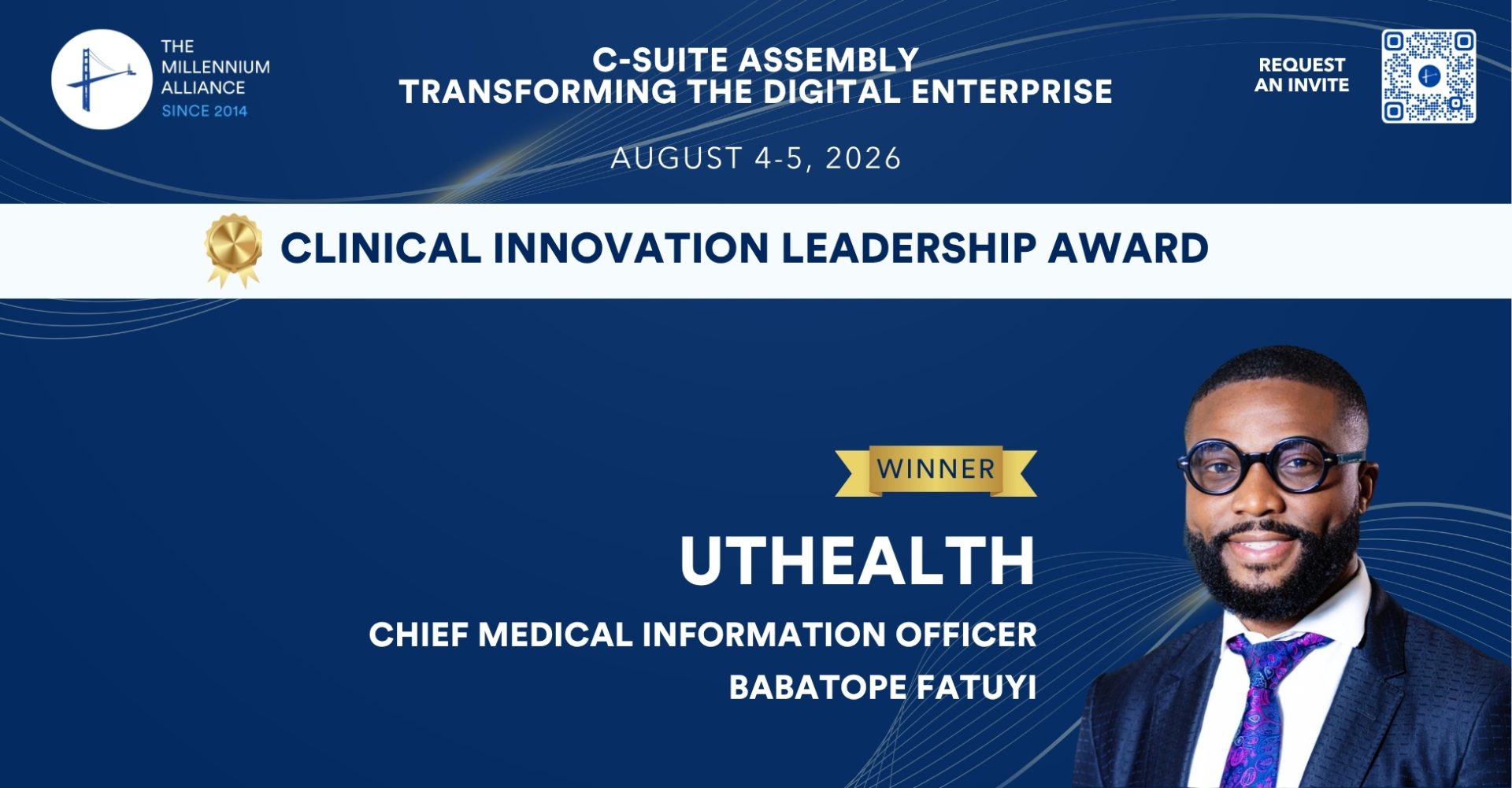 Babatope Fatuyi, CMIO at UTHealth, Recognized with the Clinical Innovation Leadership Award!